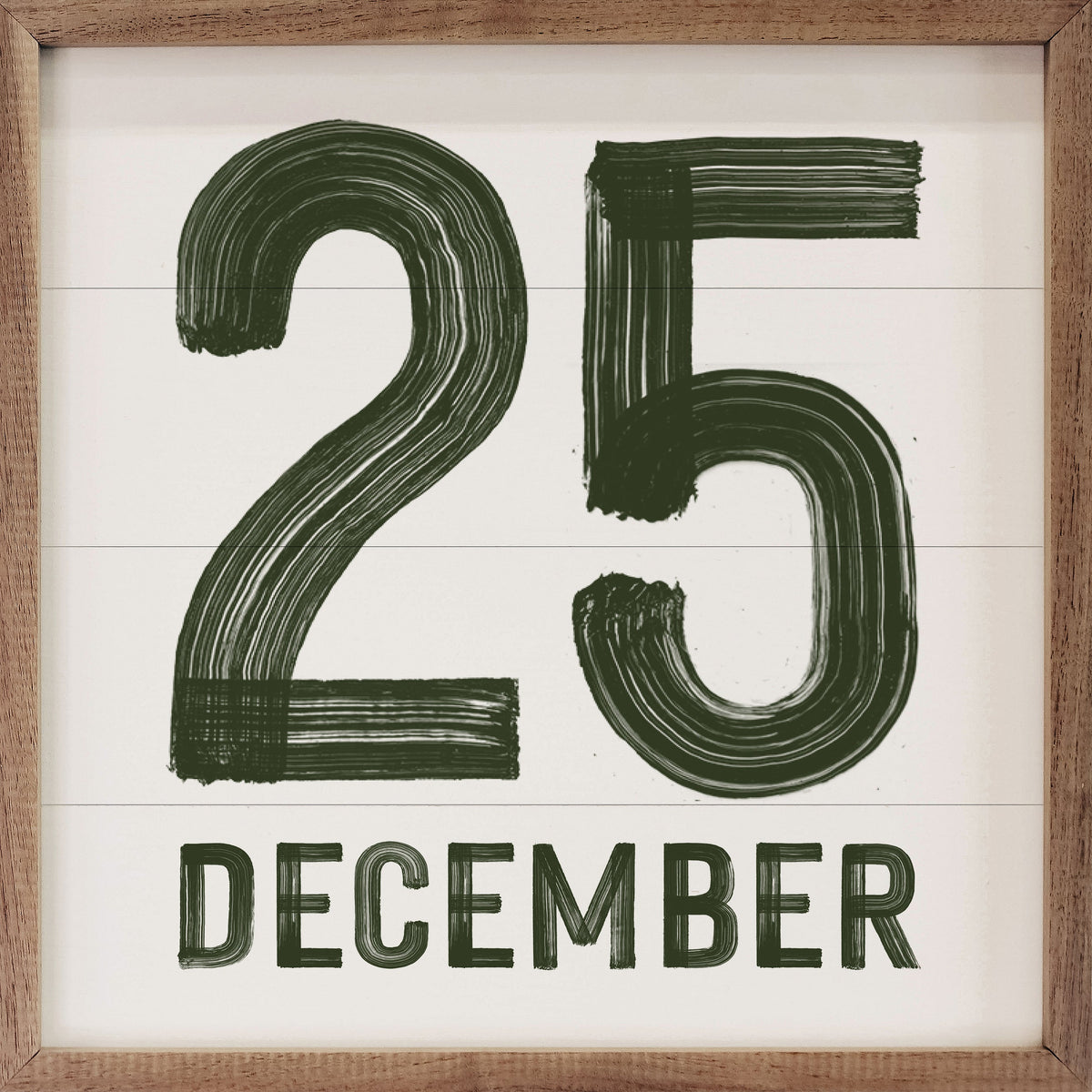 Green December 25th White Printed and Framed Wall Sign