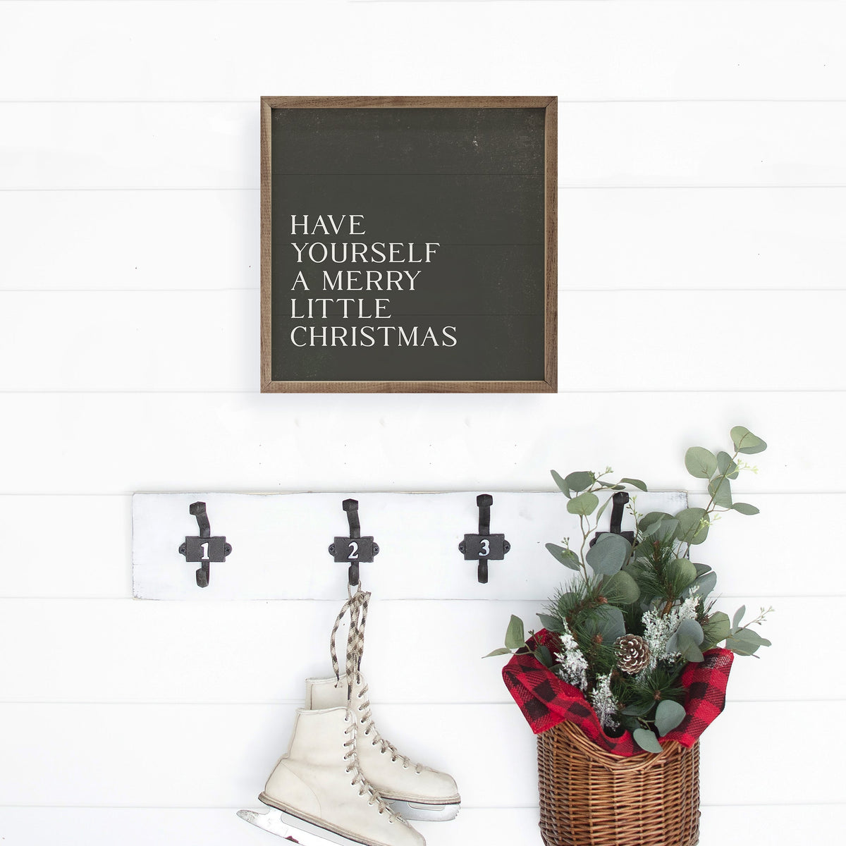 Have Yourself A Merry Little Christmas Green Printed and Framed Wall Sign
