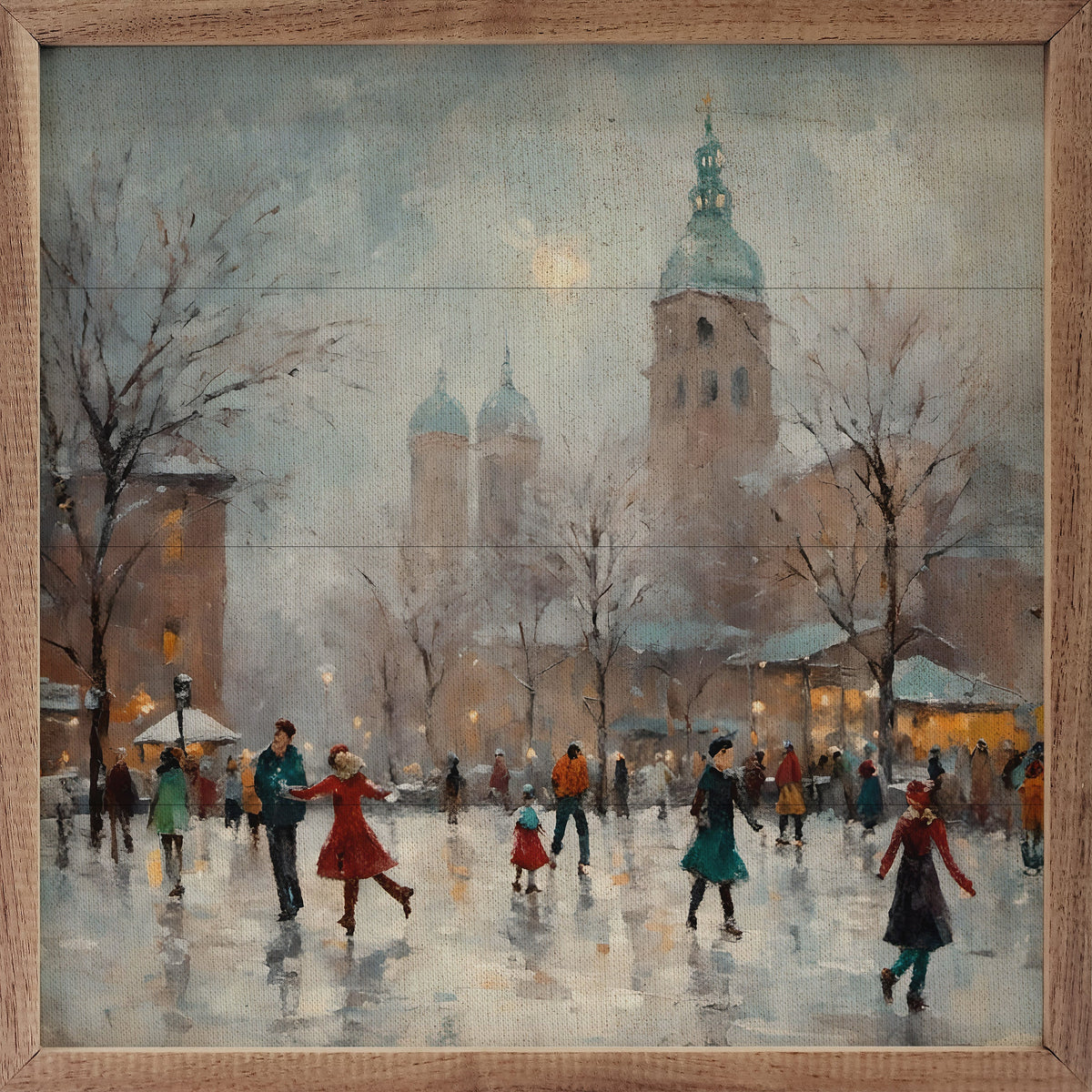 Ice Skating Fun Printed and Framed Wall Sign