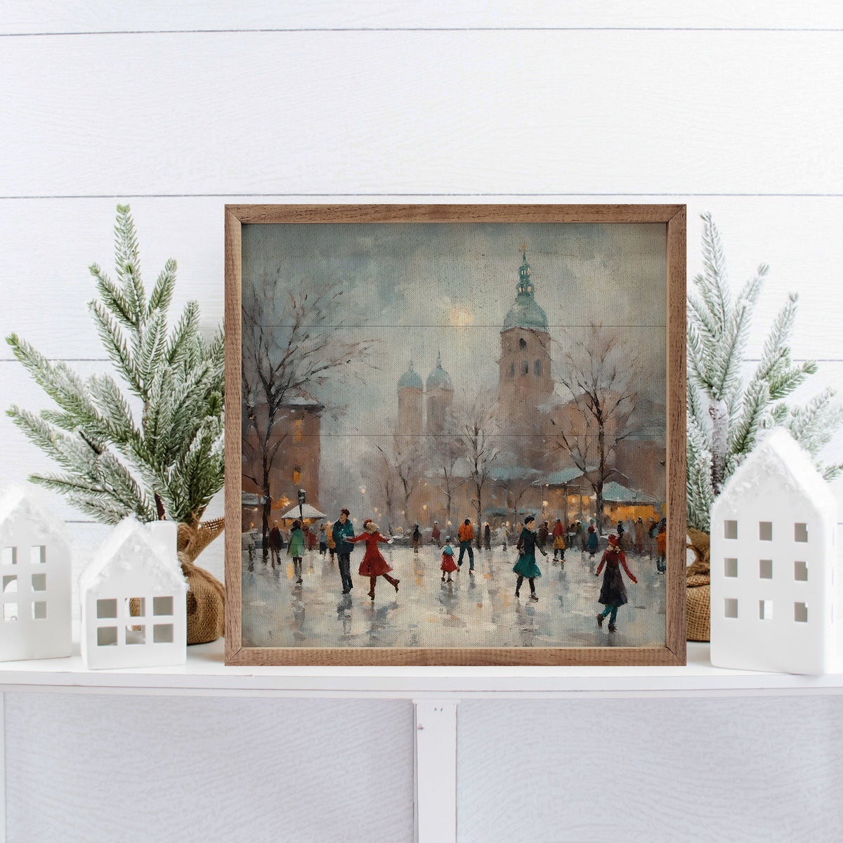 Ice Skating Fun Printed and Framed Wall Sign