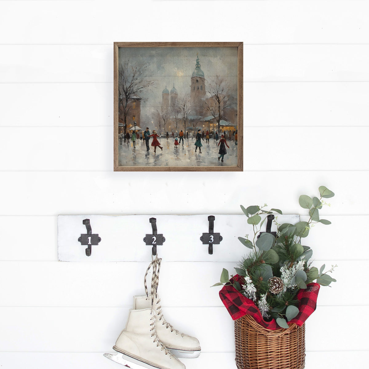 Ice Skating Fun Printed and Framed Wall Sign