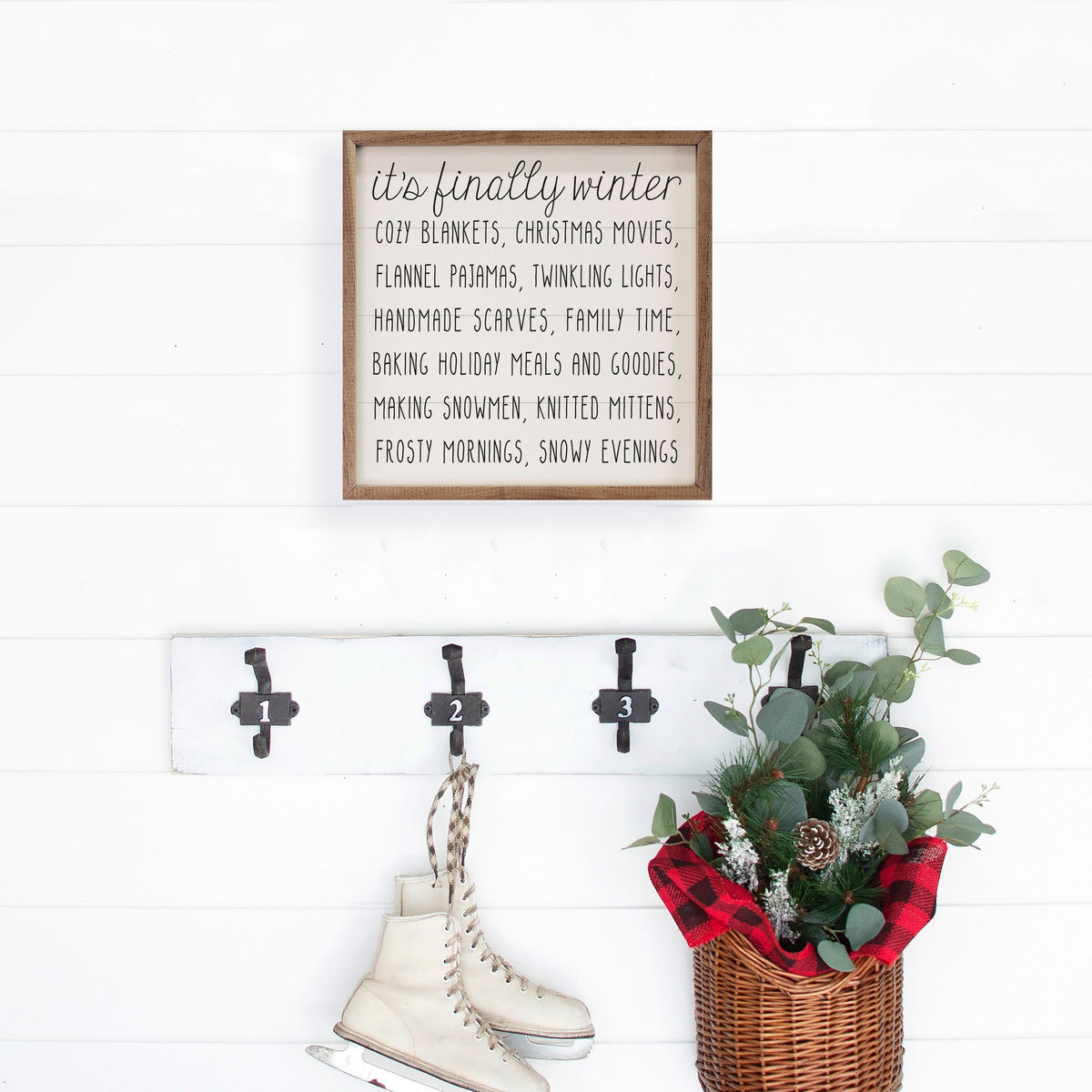 It's Finally Winter White Printed and Framed Wall Sign