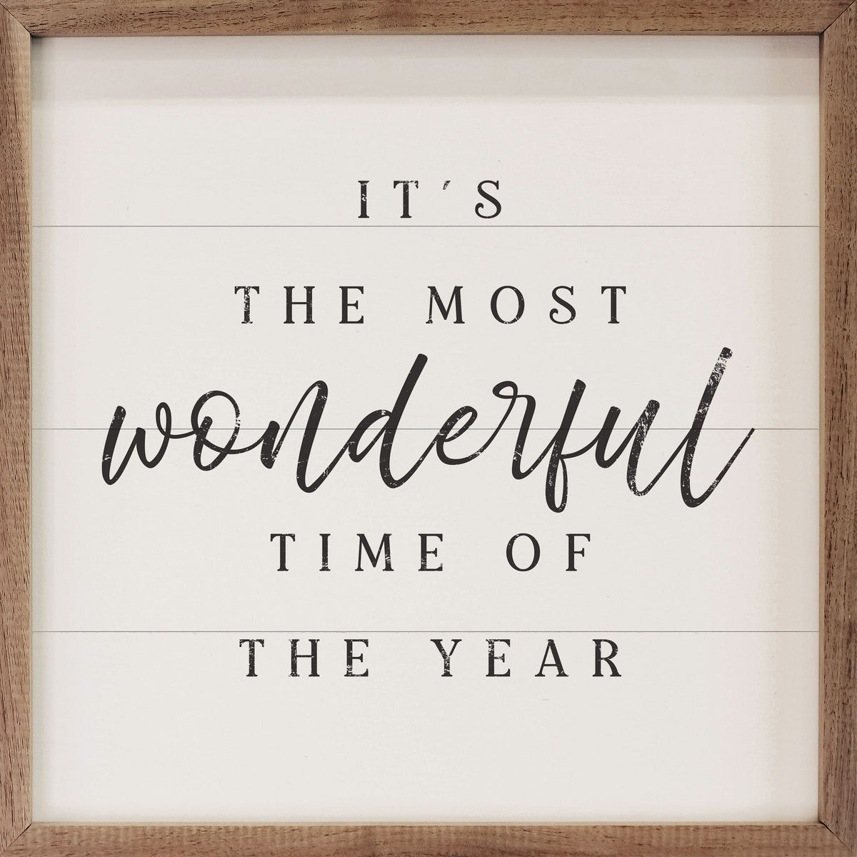 It's The Most Wonderful Time Of The Year White Printed and Framed Wall Sign