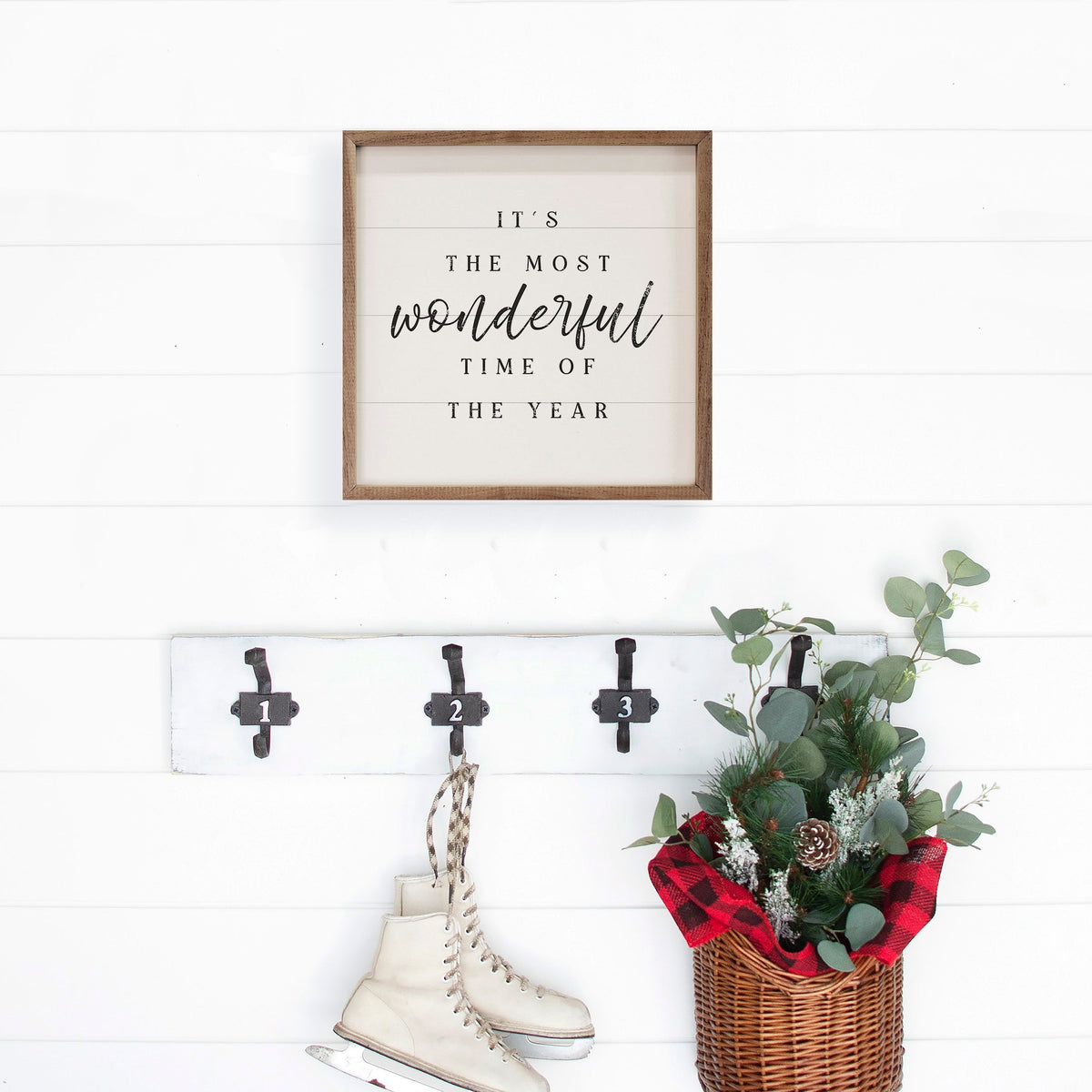 It's The Most Wonderful Time Of The Year White Printed and Framed Wall Sign