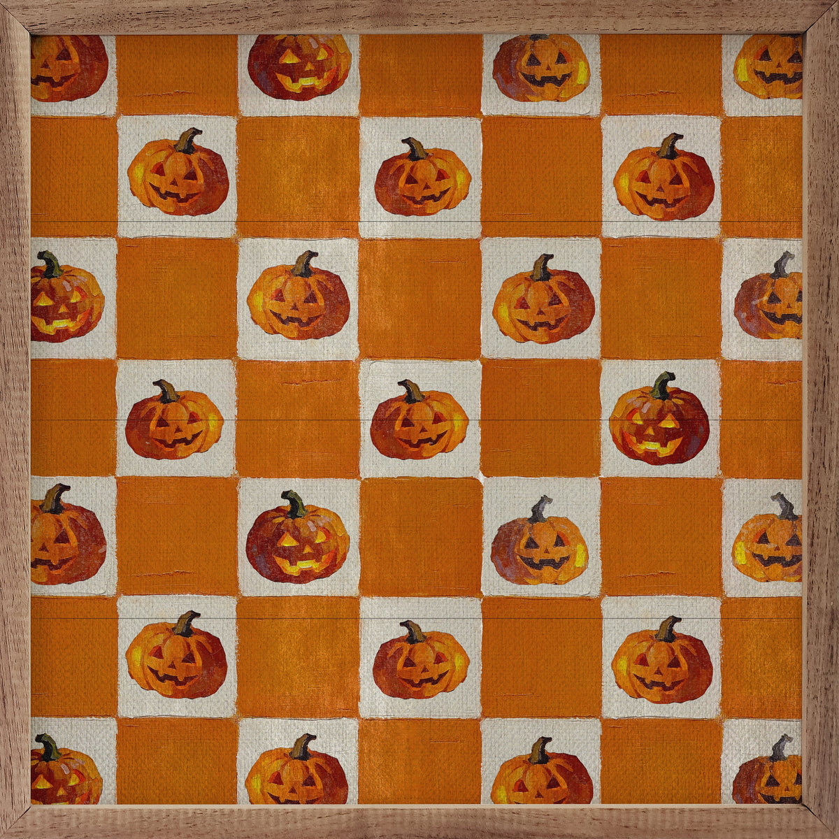 Jack O Lantern Check Printed and Framed Wall Sign
