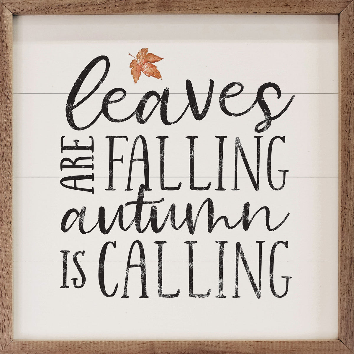 Leaves Are Falling White Printed and Framed Wall Sign