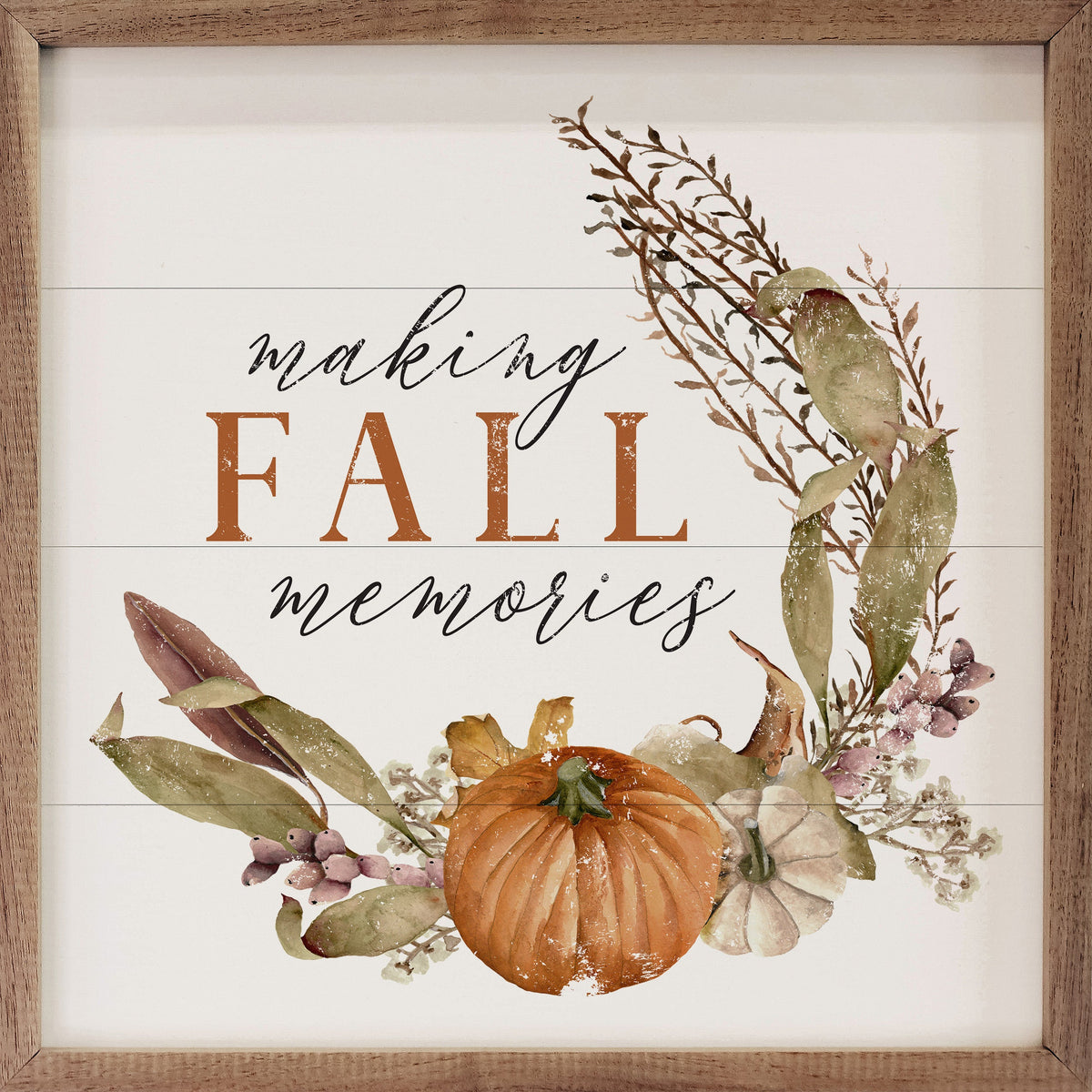 Making Fall Memories Pumpkins White Printed and Framed Wall Sign