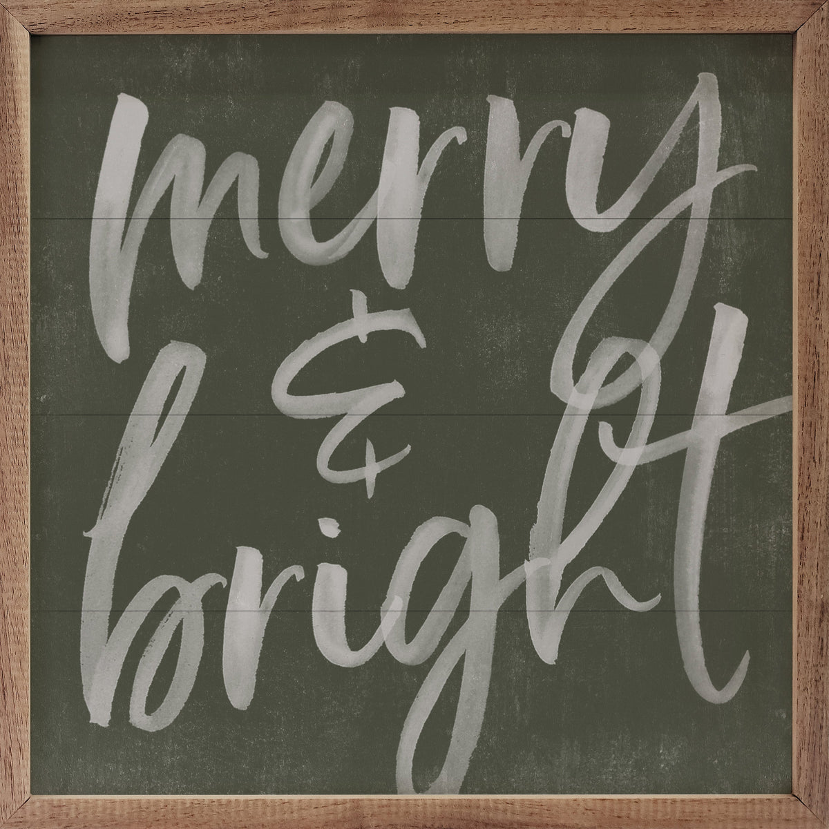 Merry And Bright Chalk Printed and Framed Wall Sign