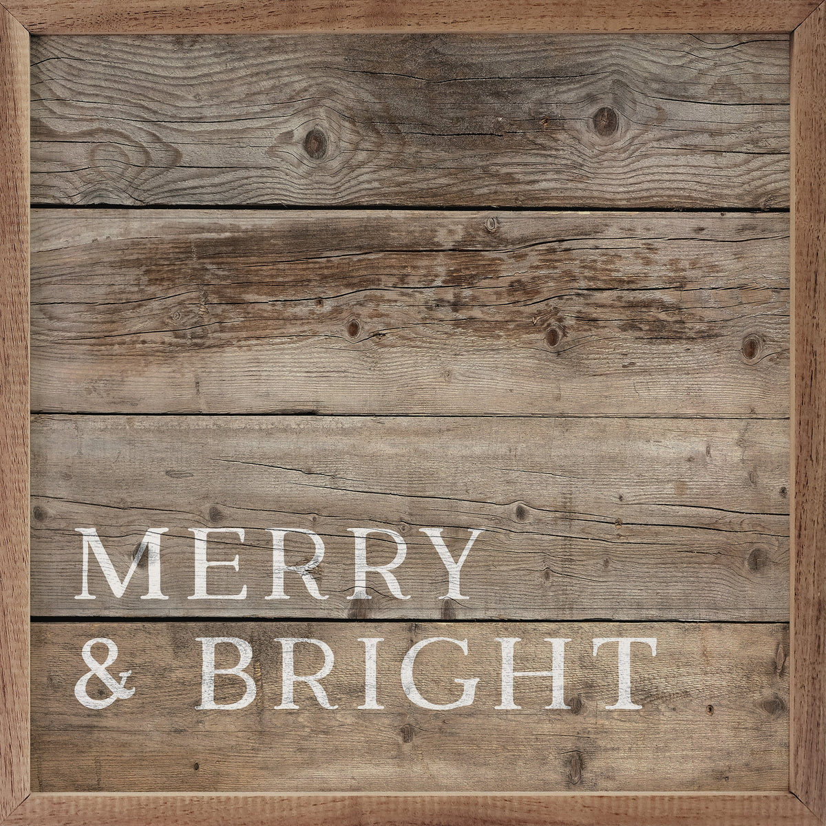 Merry And Bright Wood Printed and Framed Wall Sign