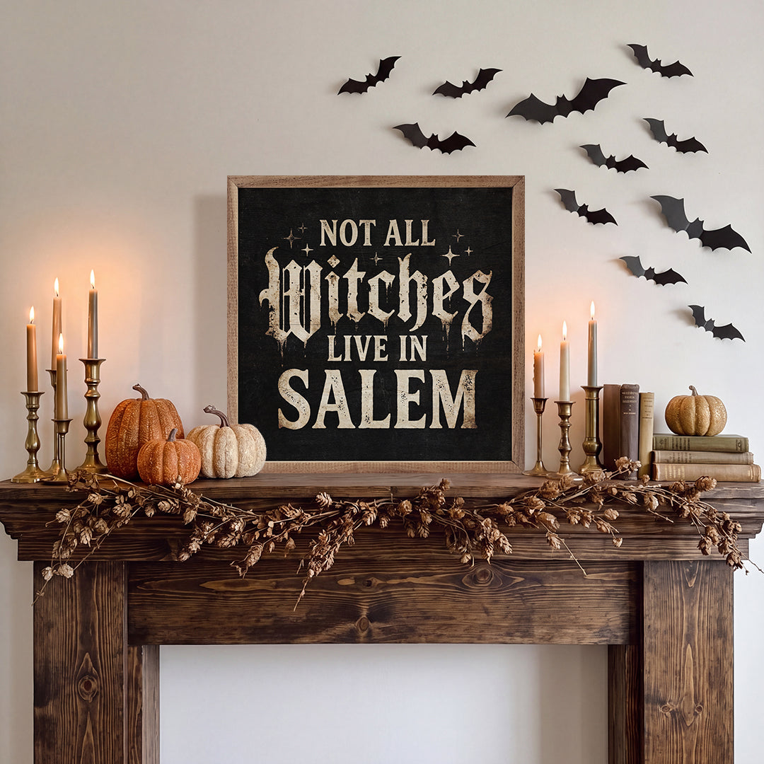 Not All Witches Printed and Framed Wall Sign