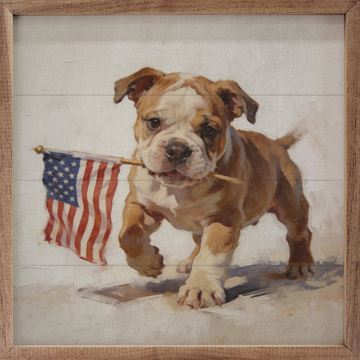 Patriotic Pets English Bulldog Printed and Framed Wall Sign