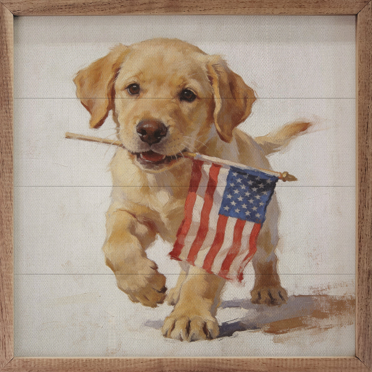 Patriotic Pets Yellow Lab Printed and Framed Wall Sign