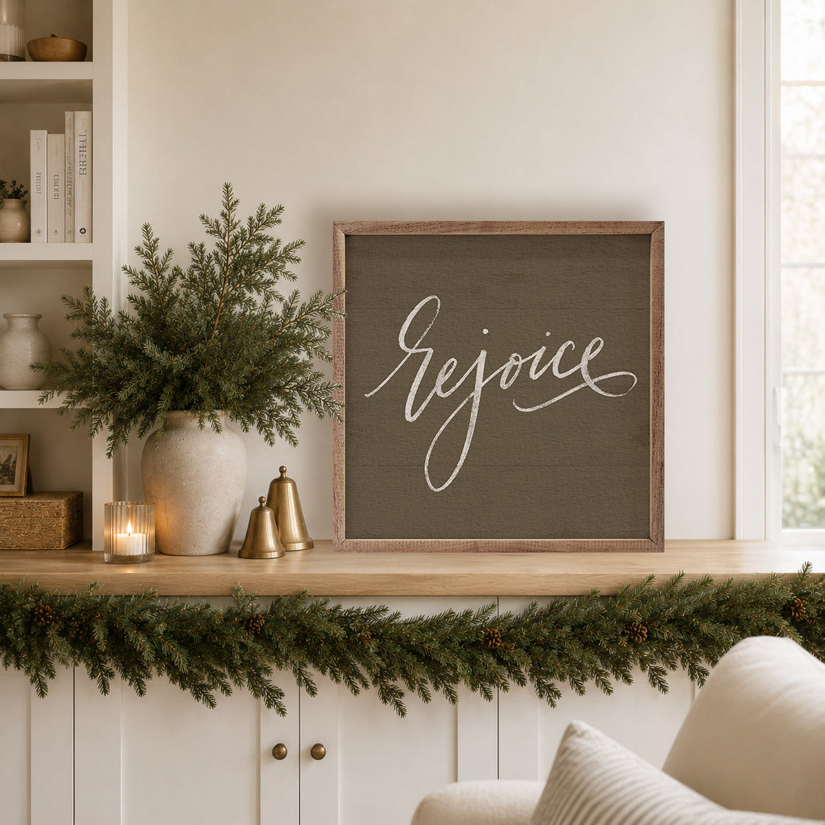 Rejoice Printed and Framed Wall Sign