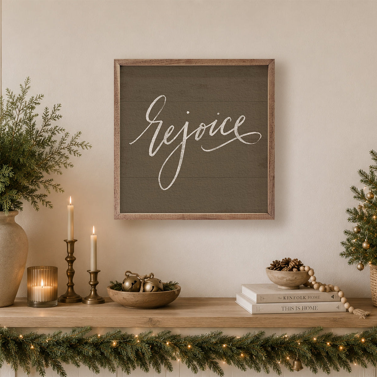 Rejoice Printed and Framed Wall Sign