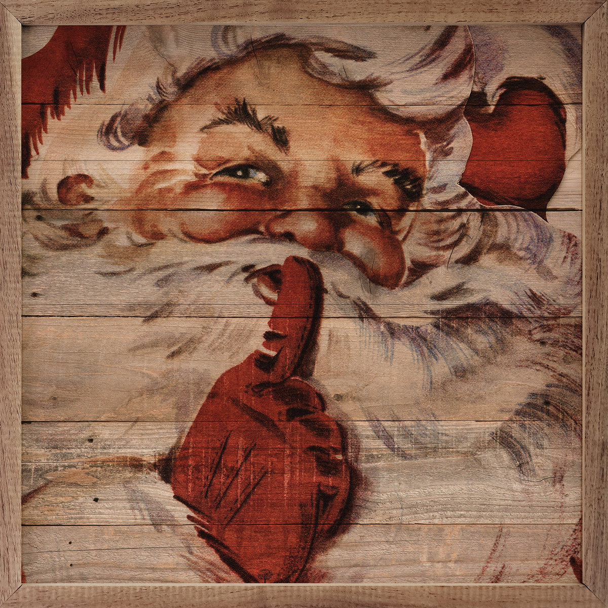 Santa Claus Shhh Printed and Framed Wall Sign