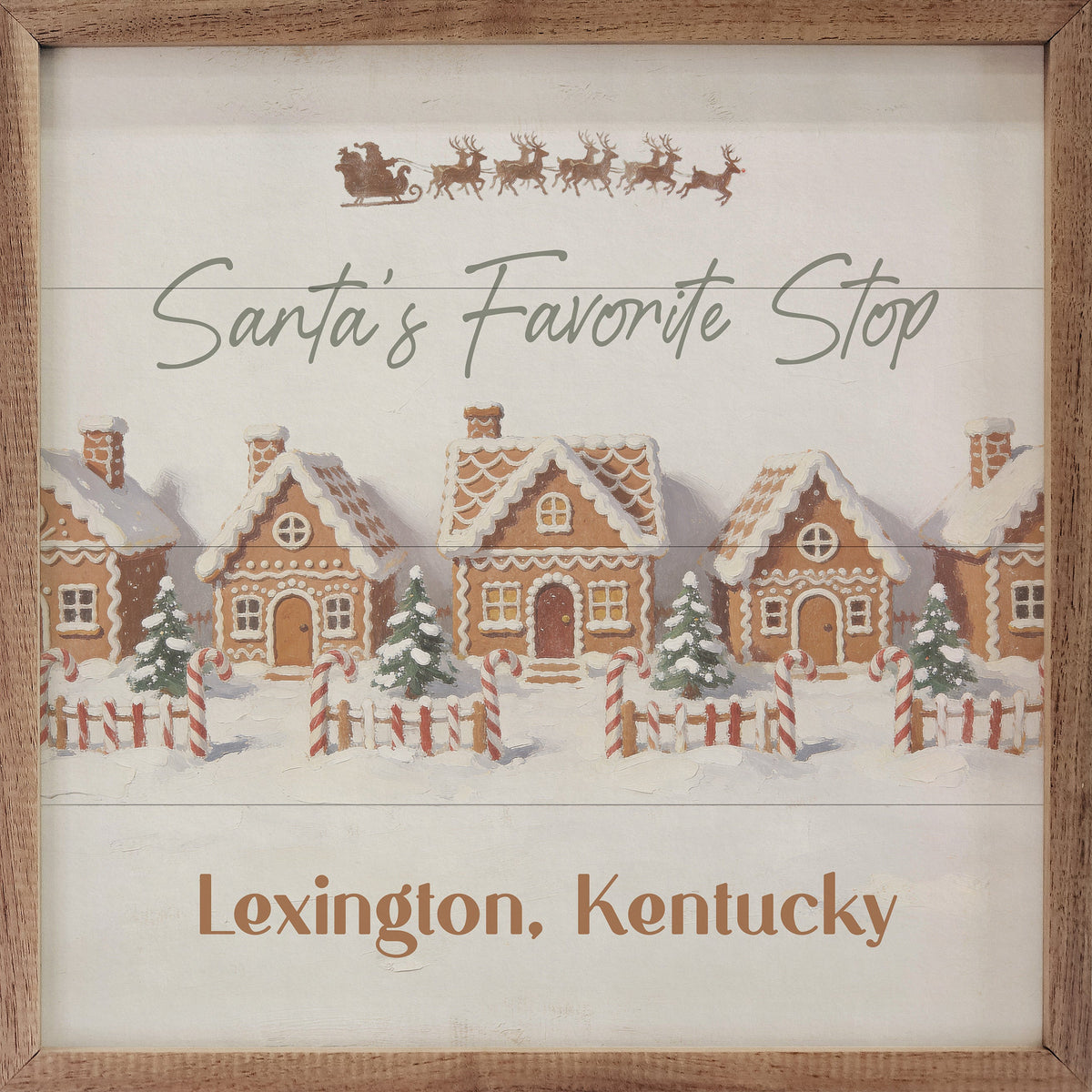 Santa's Favorite Stop Personalized Printed and Framed Wall Sign