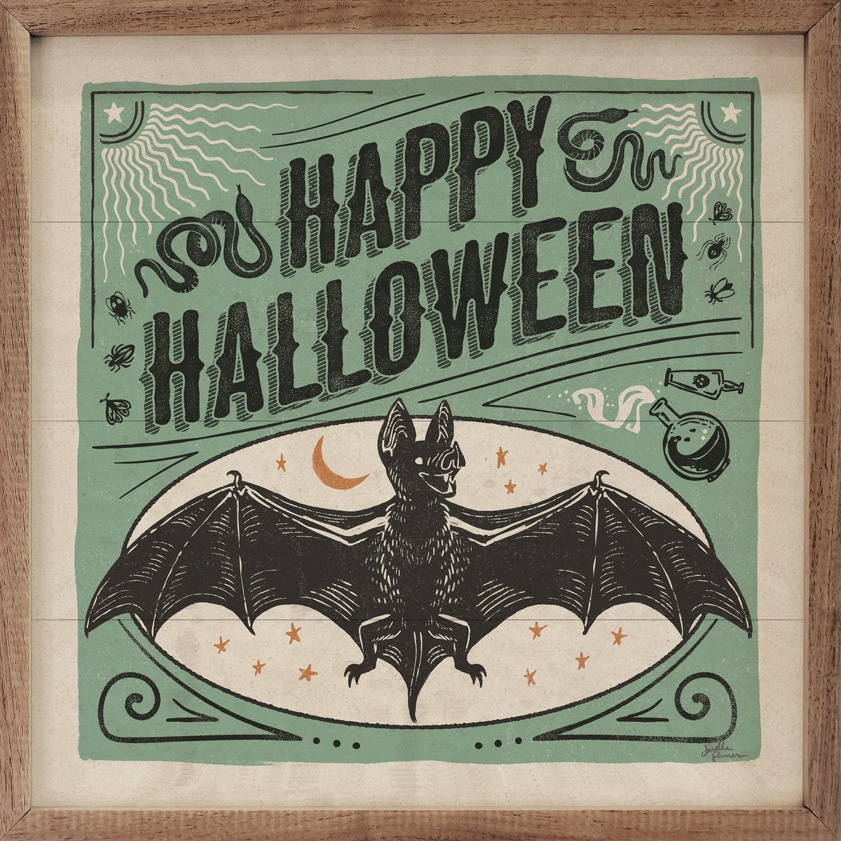 Scaredy Cats IV Happy Halloween By Janelle Penner Printed and Framed Wall Sign