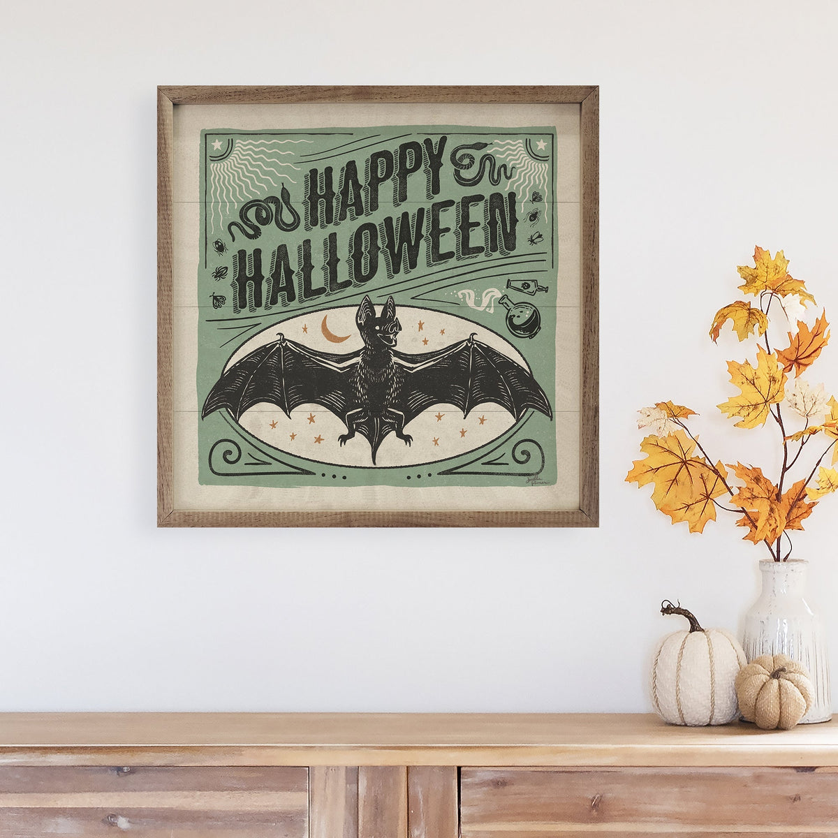 Scaredy Cats IV Happy Halloween By Janelle Penner Printed and Framed Wall Sign