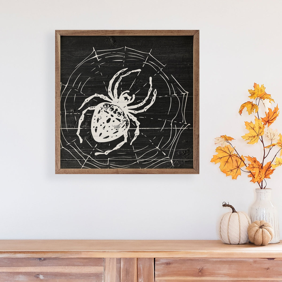 Spider's Lair Black Printed and Framed Wall Sign