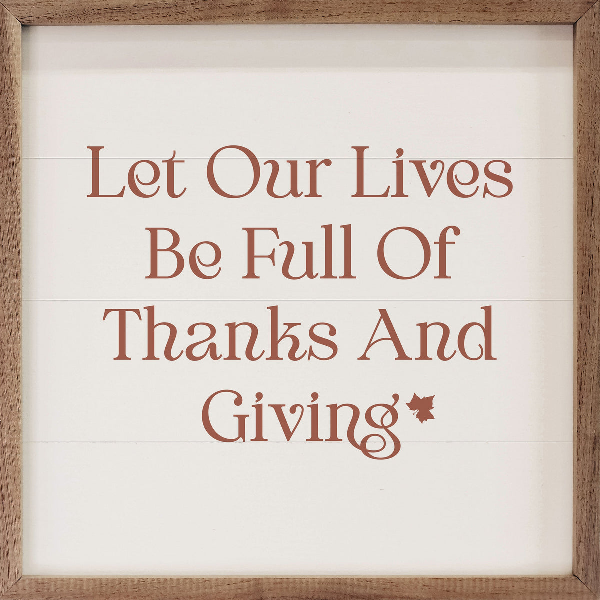 Thanks And Giving Leaf White Printed and Framed Wall Sign