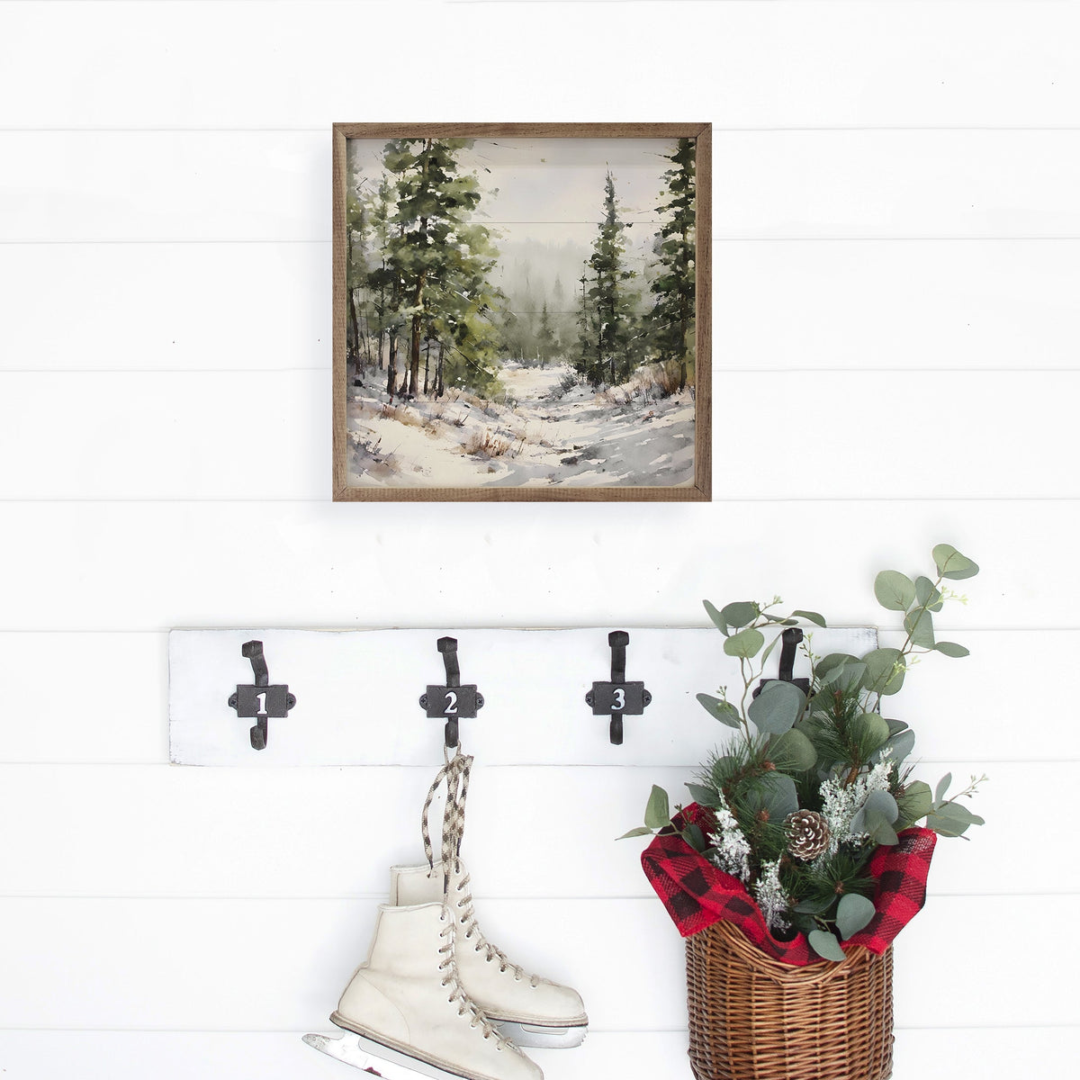 Timber Snowy Path Printed and Framed Wall Sign