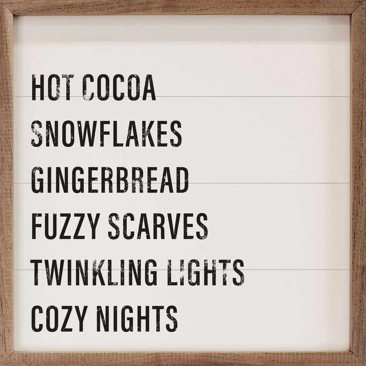 Warm Winter Words White Printed and Framed Wall Sign