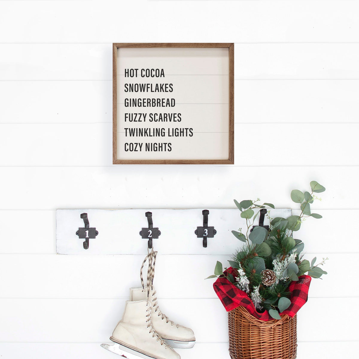 Warm Winter Words White Printed and Framed Wall Sign