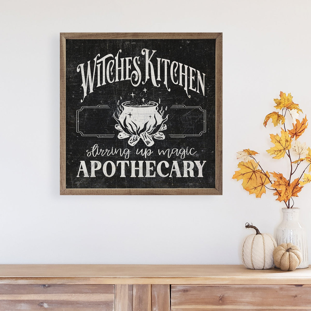 Witches Kitchen Black Printed and Framed Wall Sign