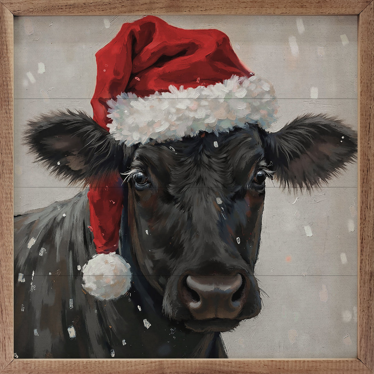 Christmas Beef Cow Printed and Framed Wall Sign