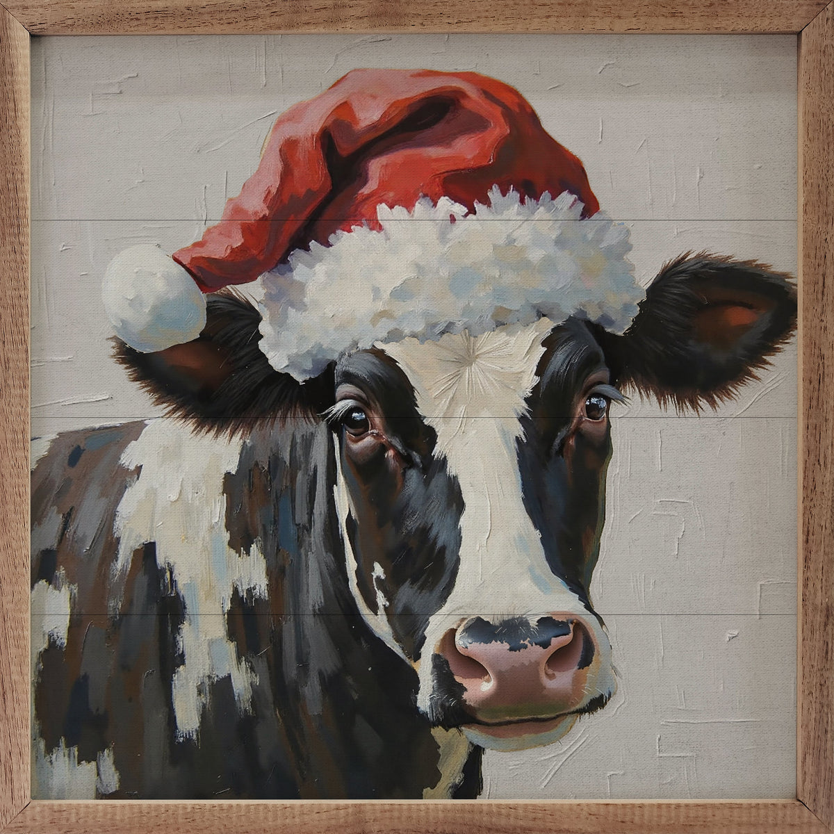 Christmas Dairy Cow Printed and Framed Wall Sign