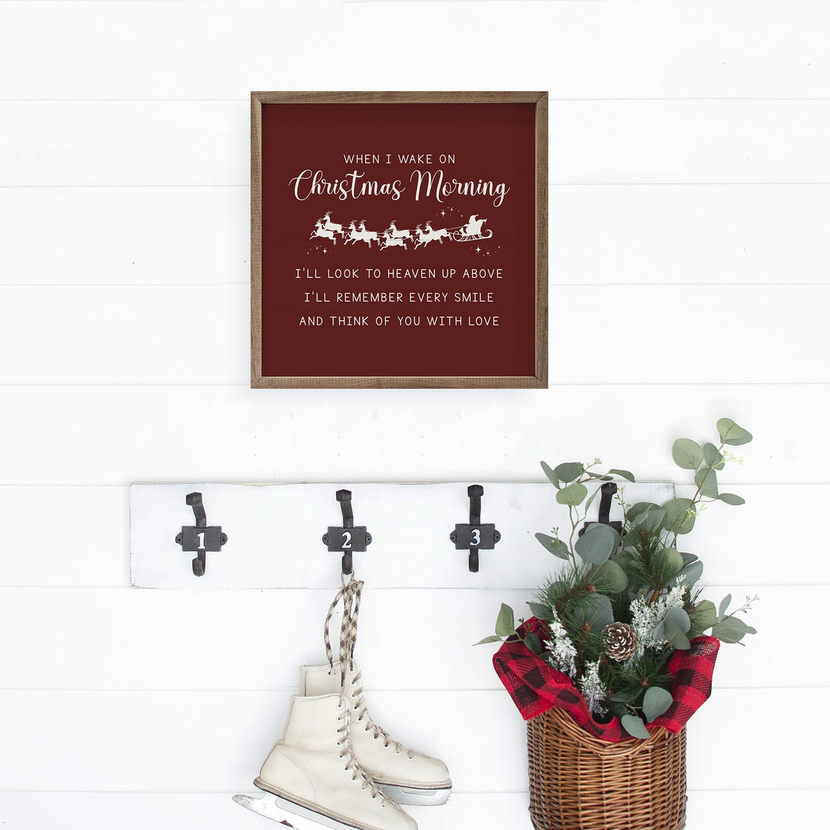 Christmas Morning White Printed and Framed Wall Sign