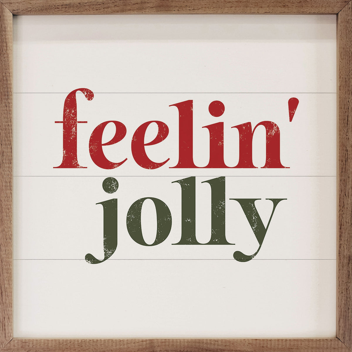 Feelin Jolly White Printed and Framed Wall Sign