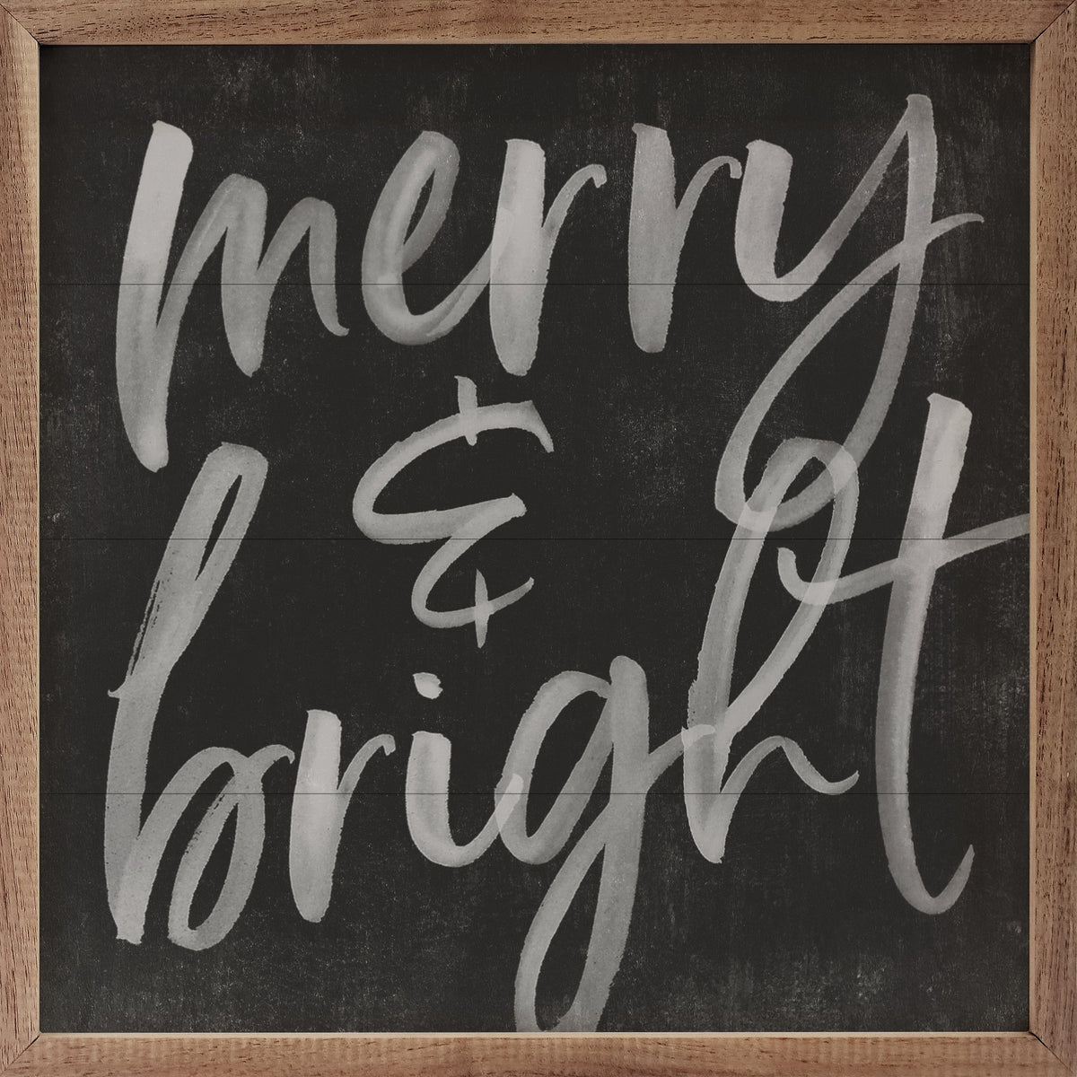 Merry And Bright Chalk Printed and Framed Wall Sign