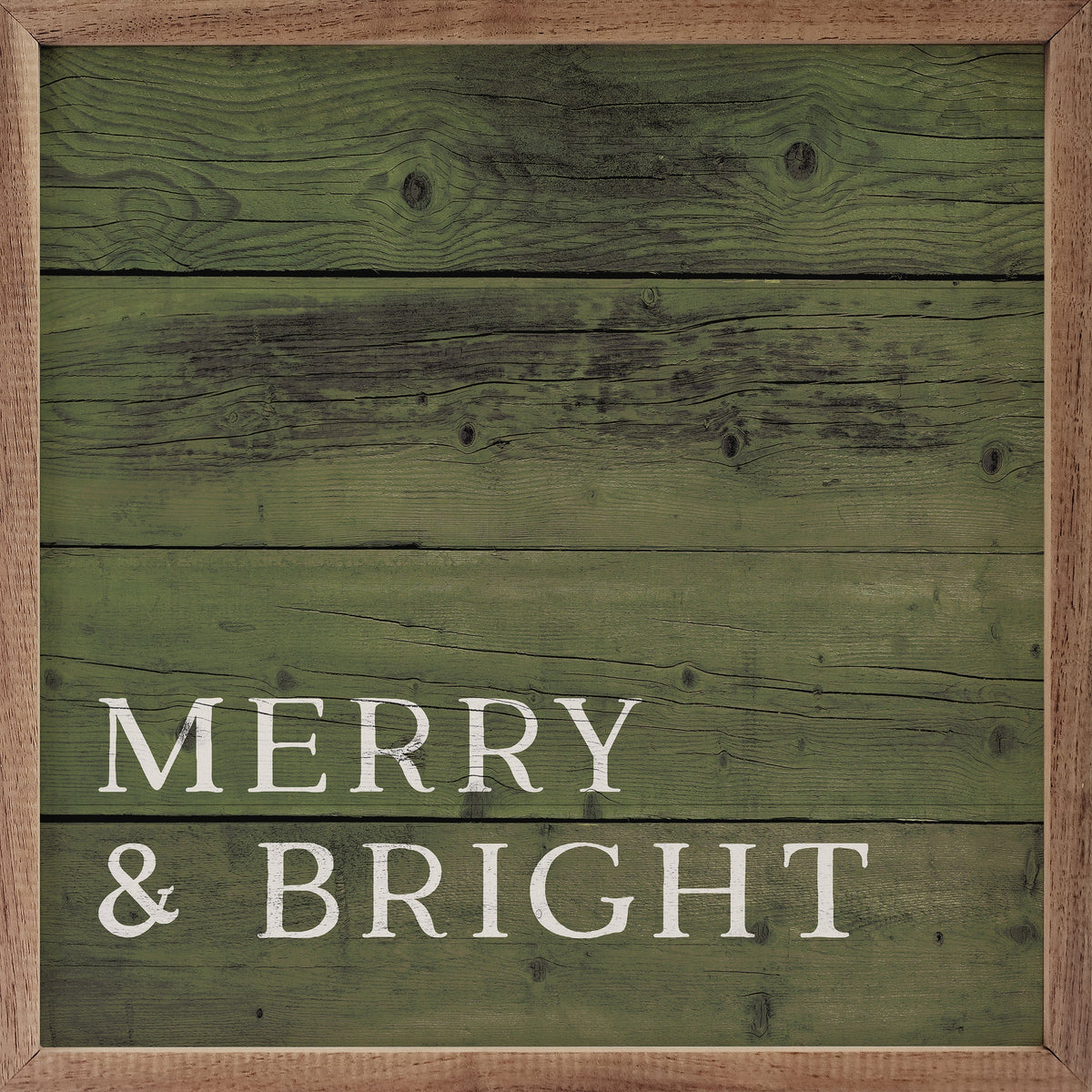 Merry And Bright Wood Printed and Framed Wall Sign