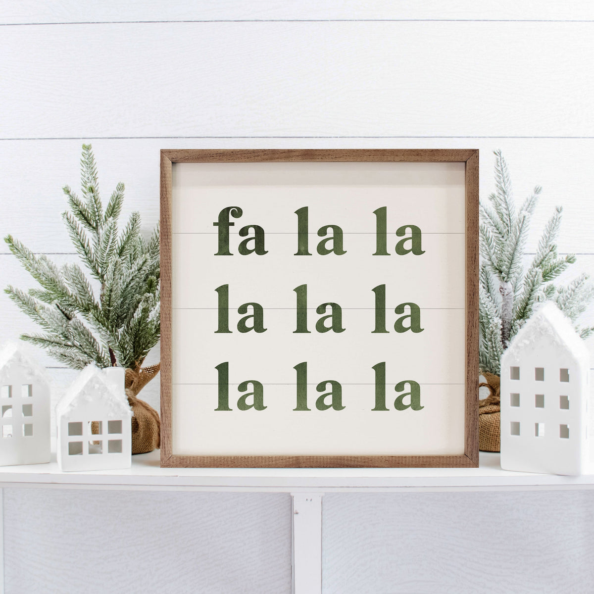 Simple Fa La La Printed and Framed Wall Sign