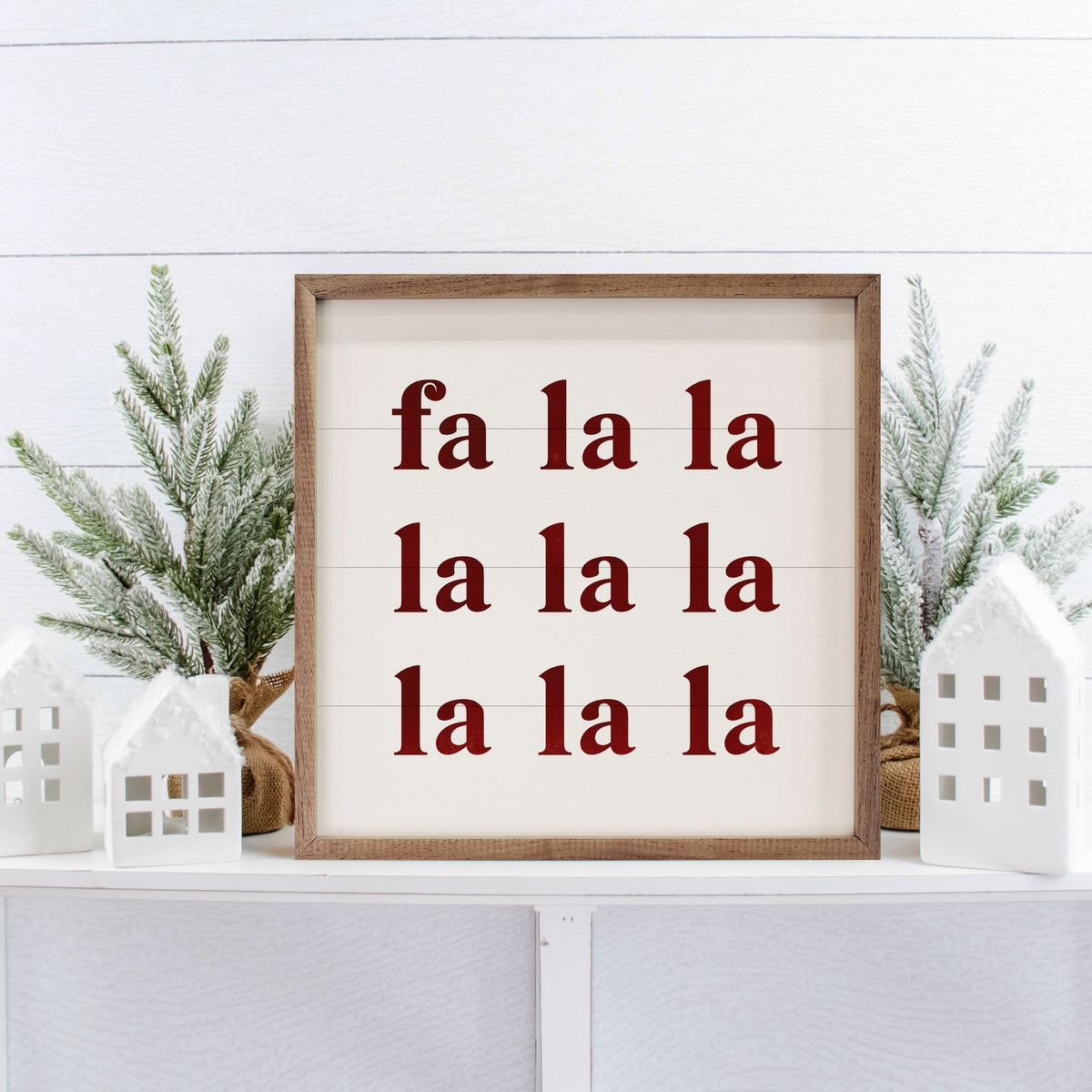 Simple Fa La La Printed and Framed Wall Sign