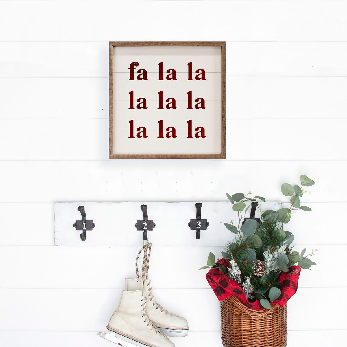 Simple Fa La La Printed and Framed Wall Sign