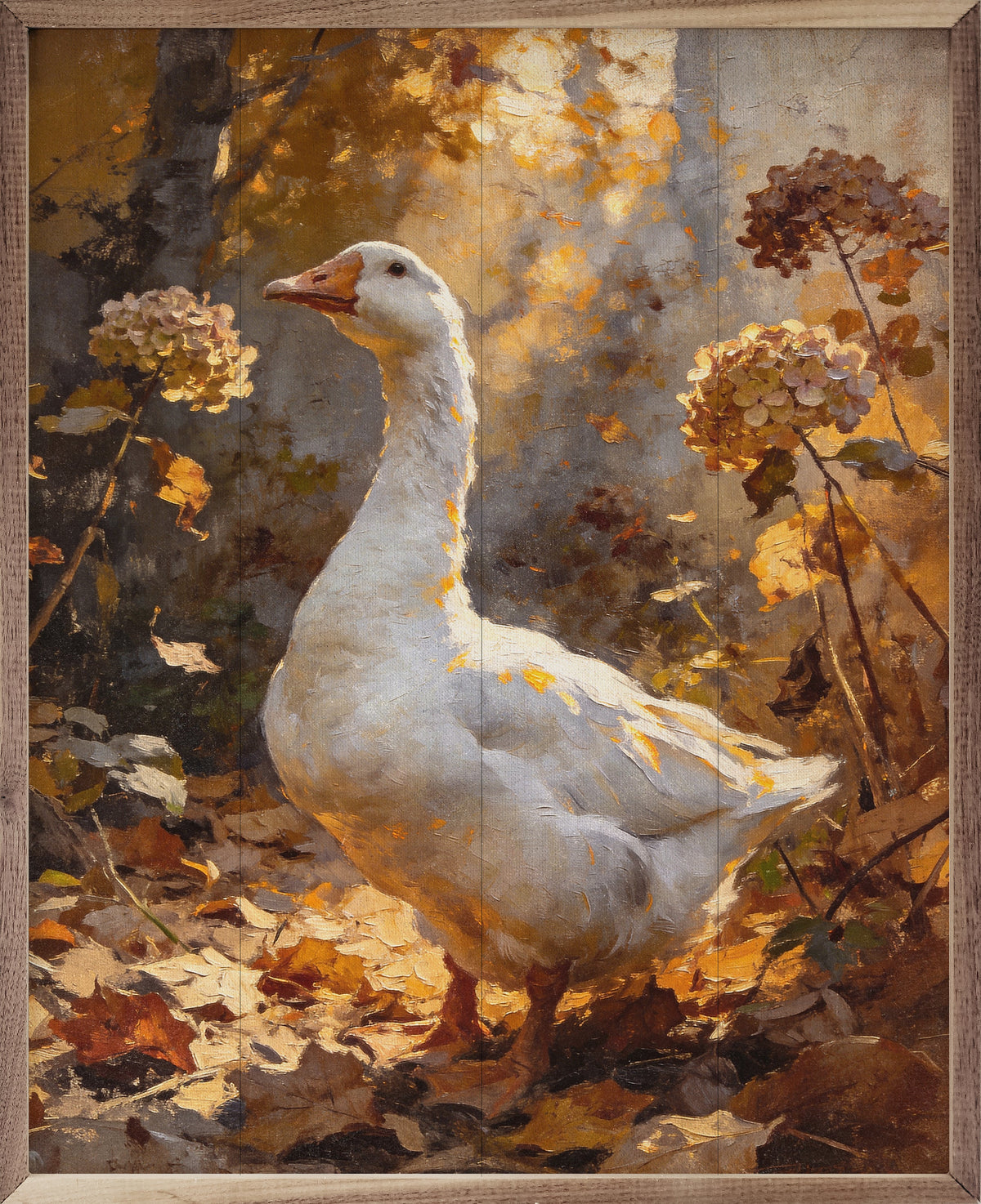 Autumn Garden Goose Printed and Framed Wall Sign