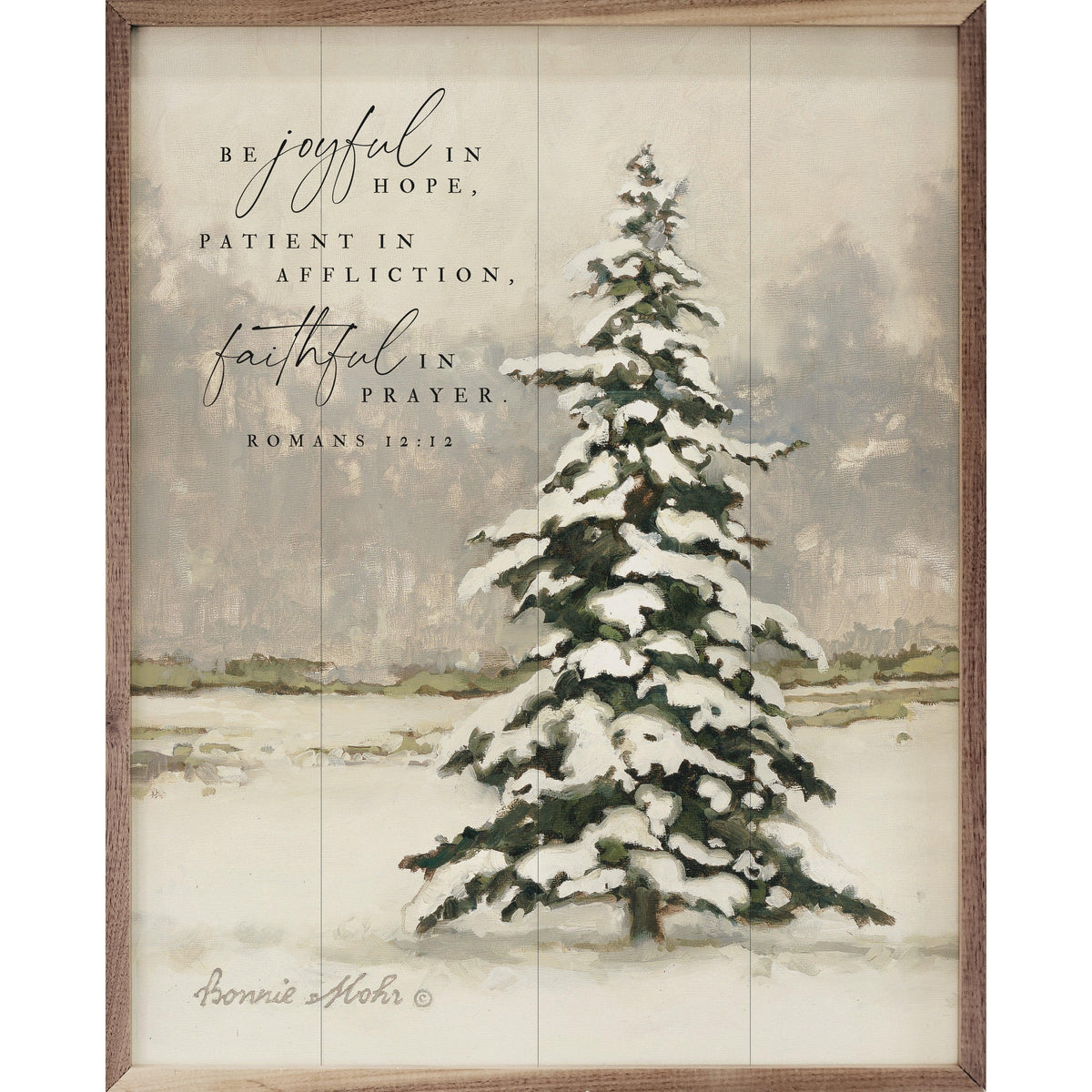 Be Joyful In Hope Winter Tree By Bonnie Mohr Printed and Framed Wall Sign