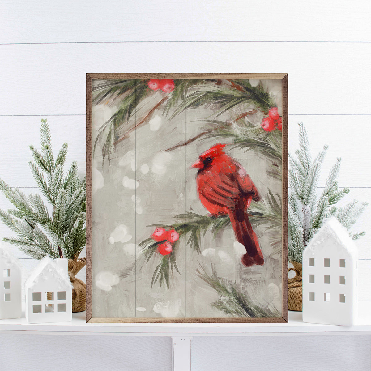 Cardinal III By Nina Blue Printed and Framed Wall Sign