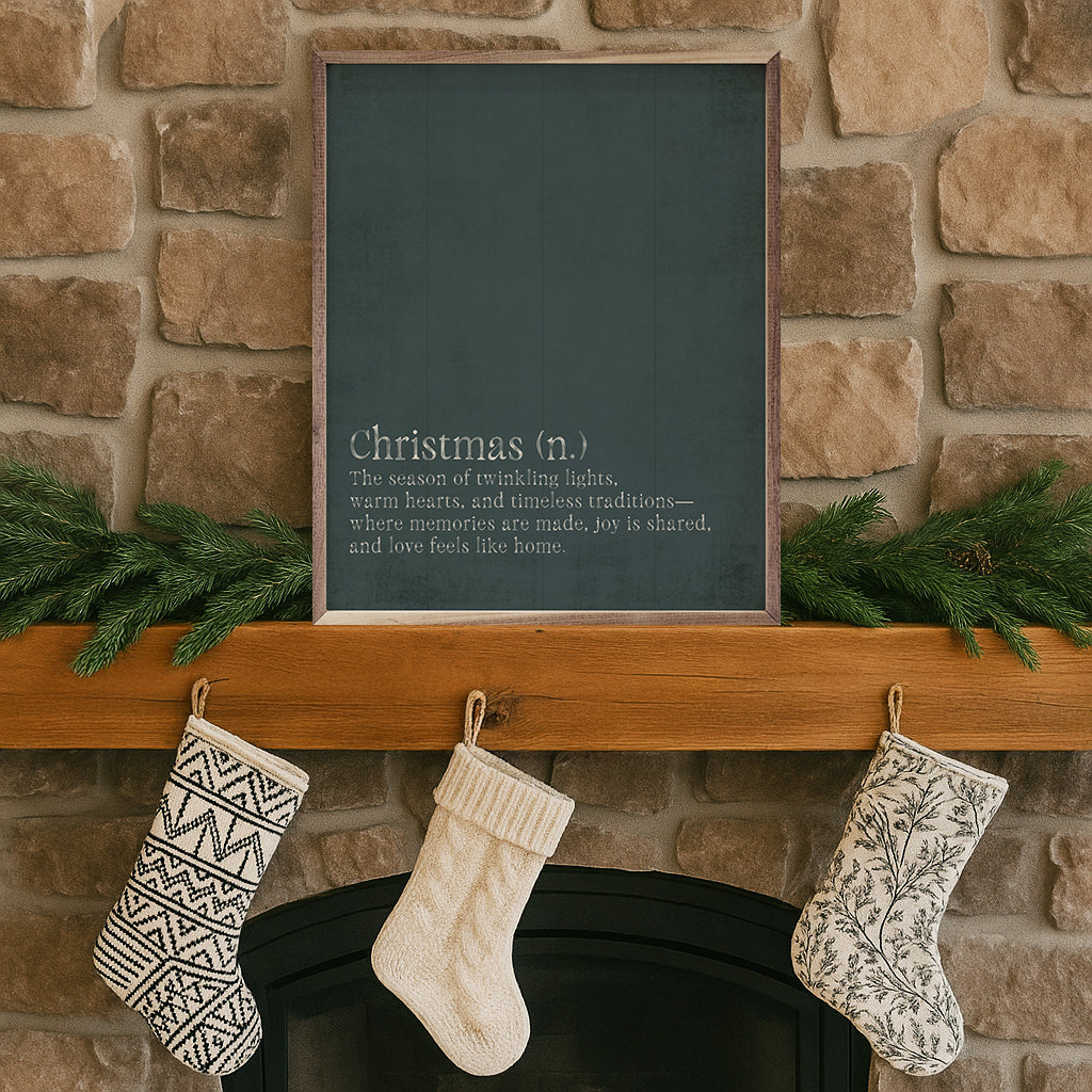 Christmas Definition Printed and Framed Wall Sign
