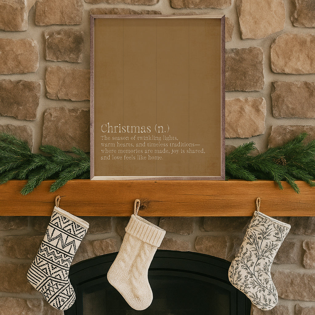 Christmas Definition Printed and Framed Wall Sign