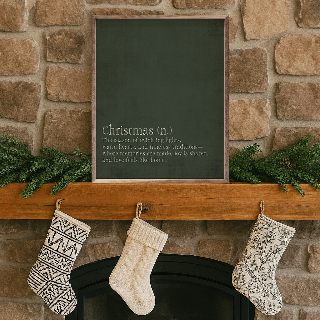 Christmas Definition Printed and Framed Wall Sign