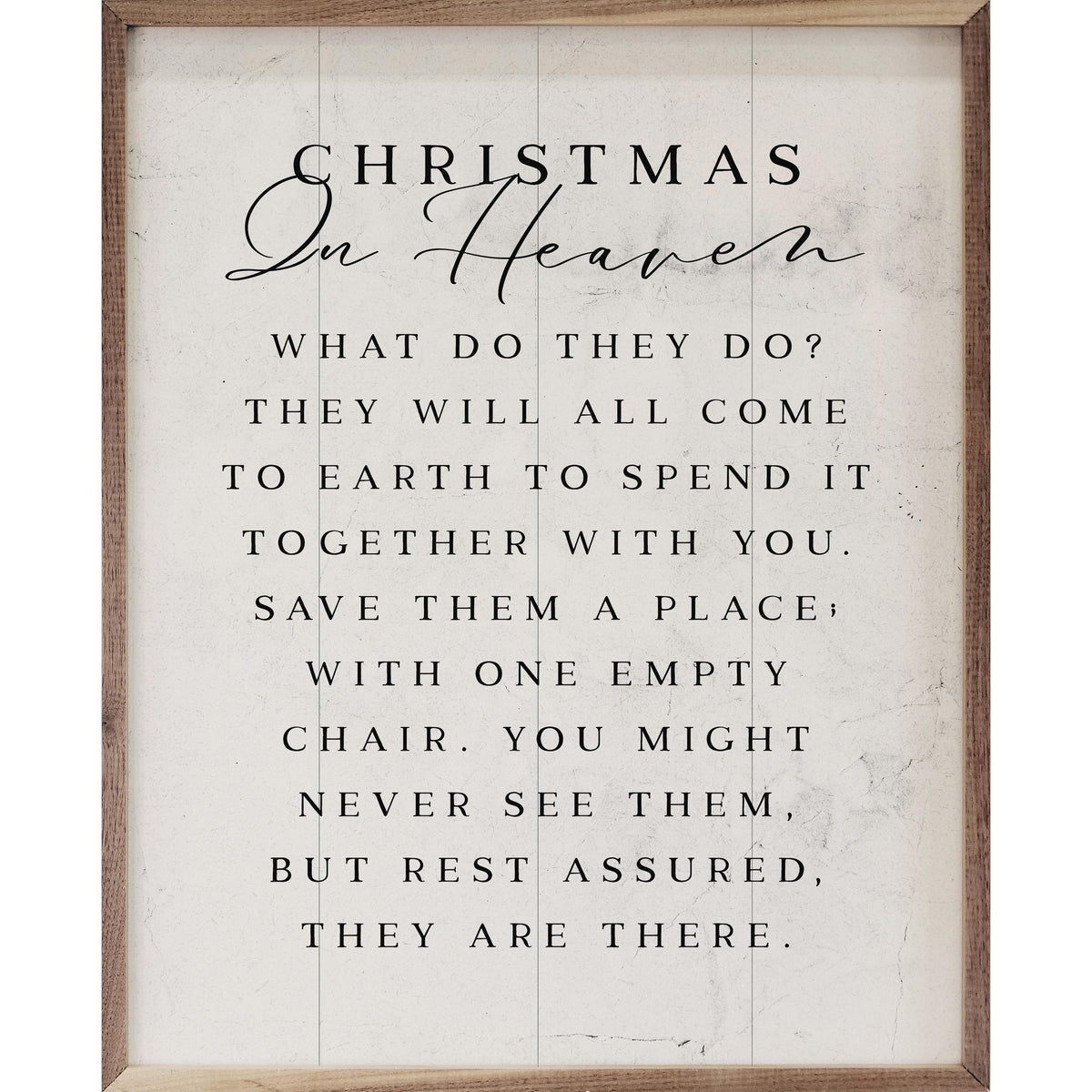 Christmas In Heaven White Printed and Framed Wall Sign