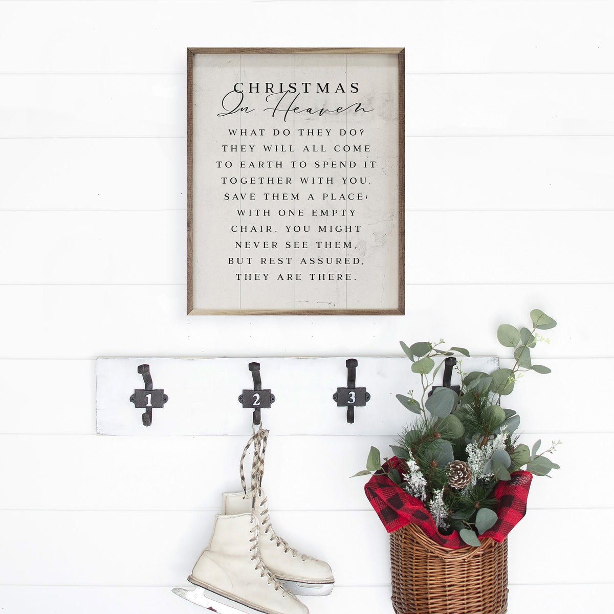 Christmas In Heaven White Printed and Framed Wall Sign