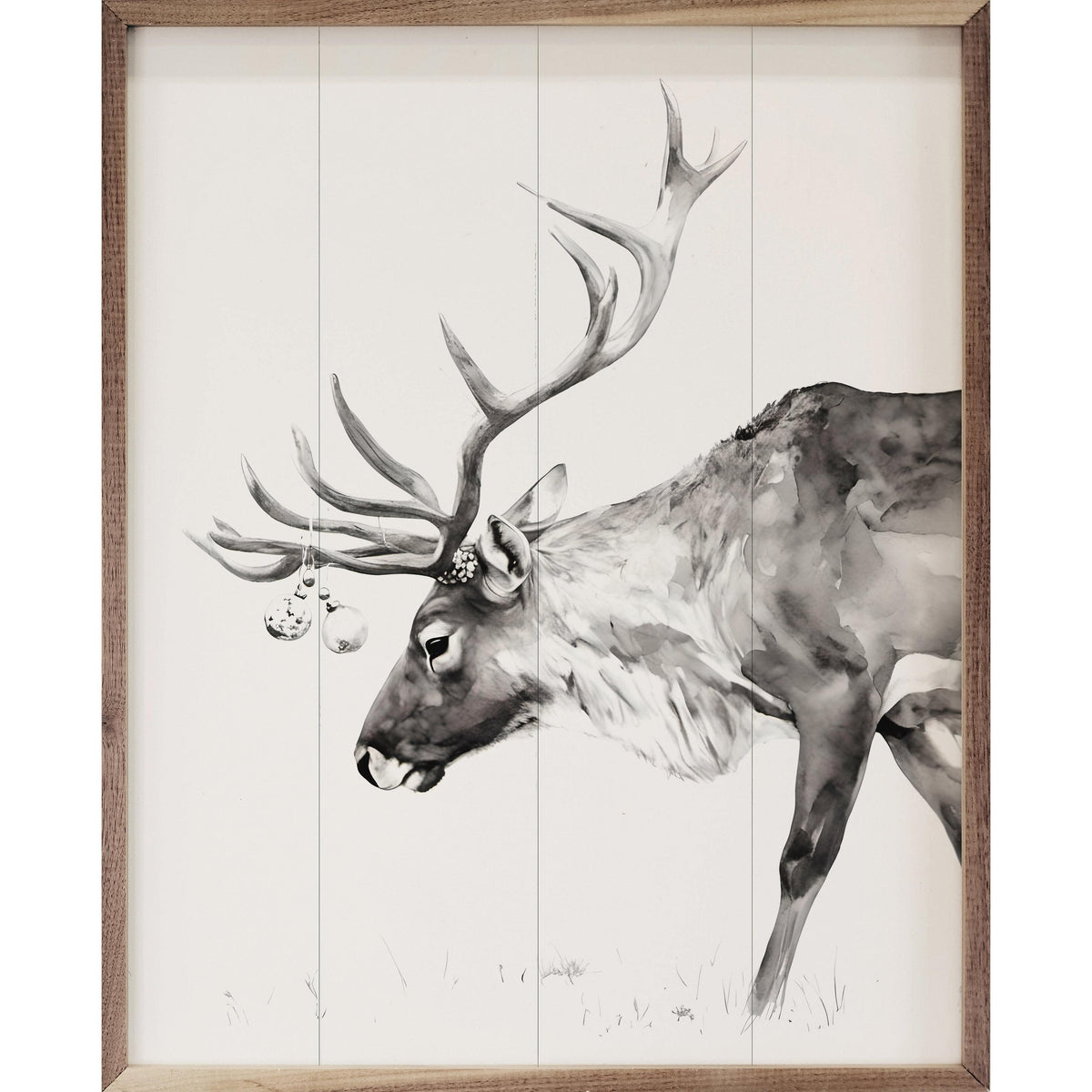 Christmas Reindeer Printed and Framed Wall Sign