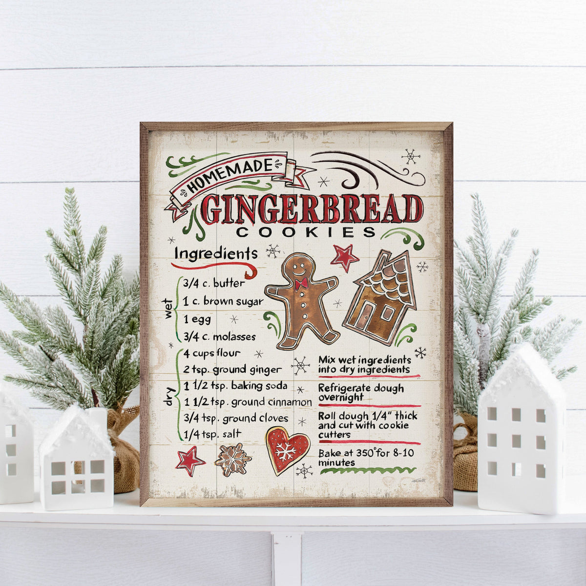 Christmas Treats VI Gingerbread By Anne Tavoletti Printed and Framed Wall Sign