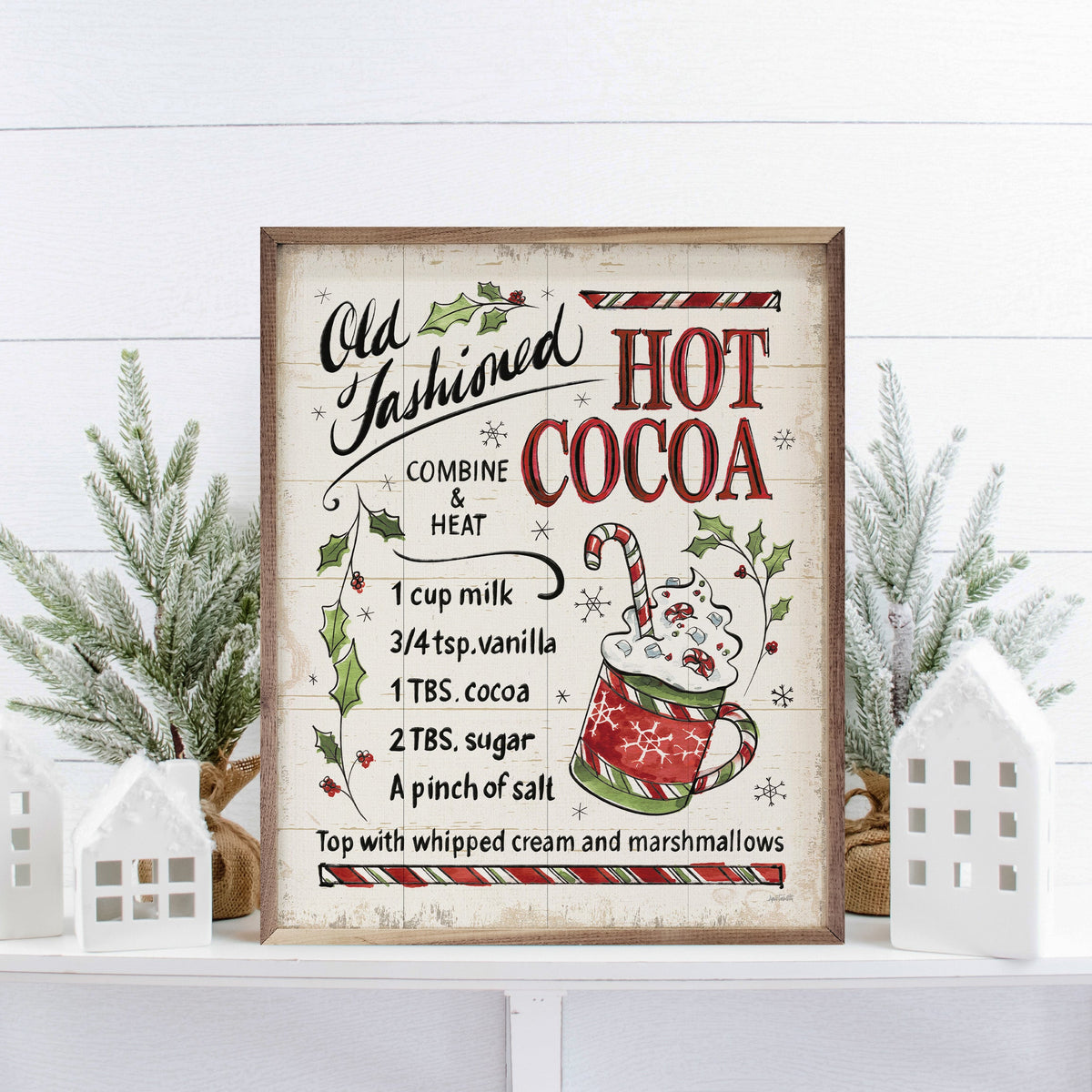 Christmas Treats VII Hot Cocoa By Anne Tavoletti Printed and Framed Wall Sign
