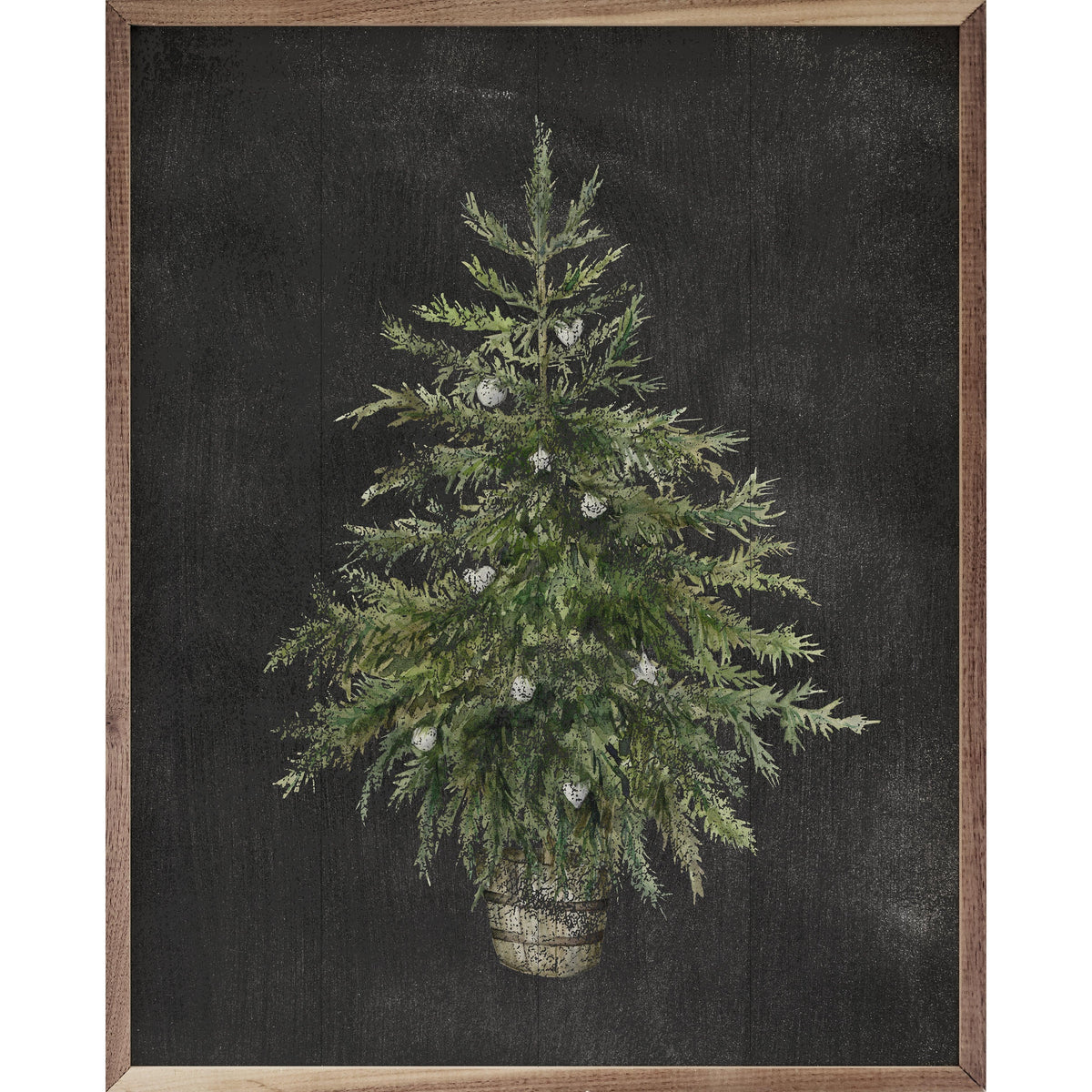 Christmas Tree Black Printed and Framed Wall Sign