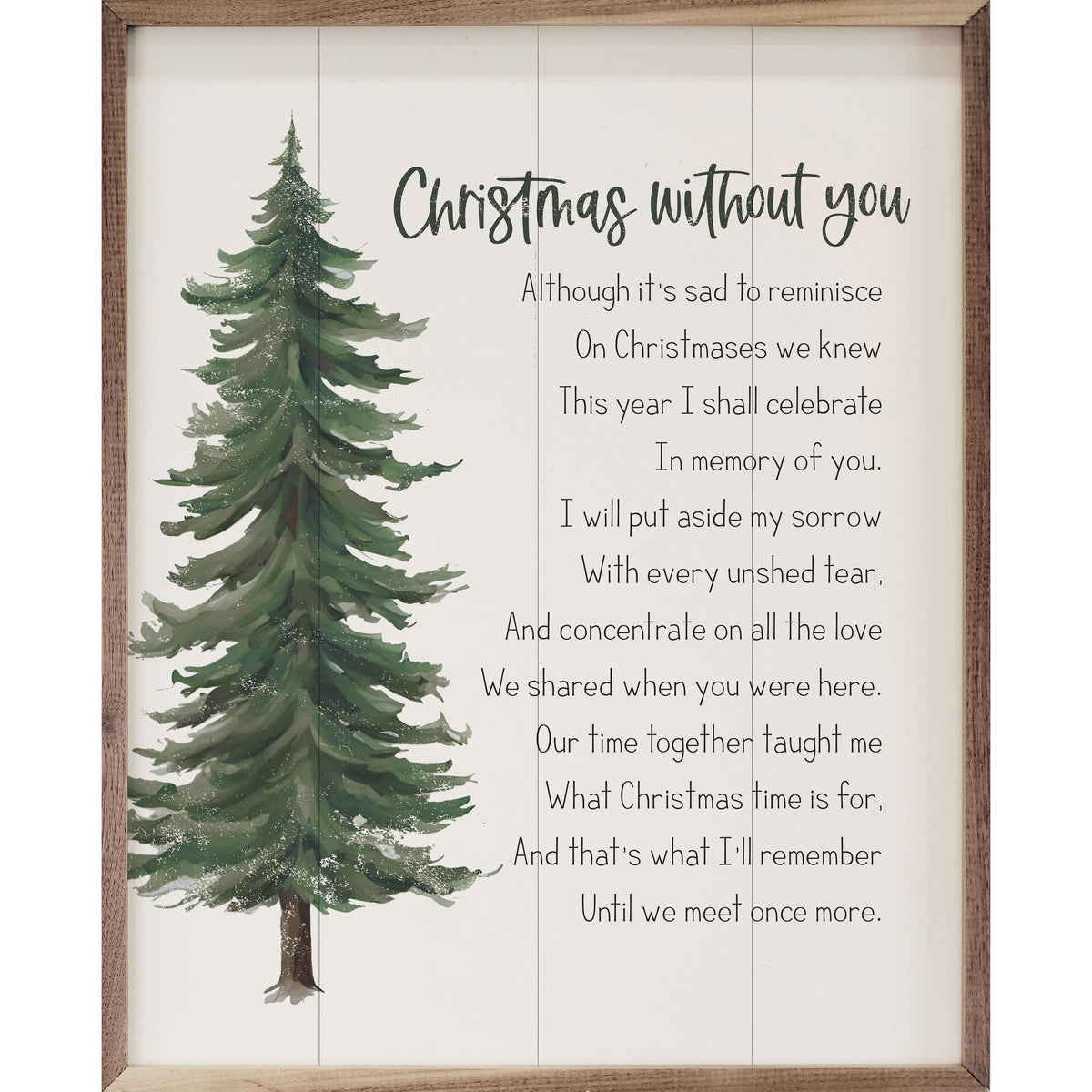 Christmas Without You White Printed and Framed Wall Sign